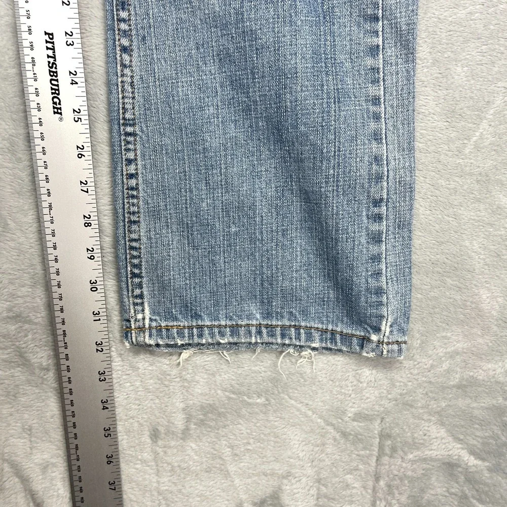 Levi's Jeans Mens 33x32 Blue Denim Medium Wash Comfy 527 Slim Bootcut Leg Grunge